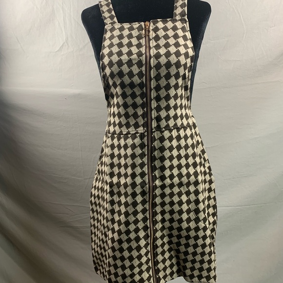 Geo Print Zip Up Overall Dress Without Top - Picture 5 of 6